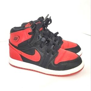 Nike Air Jordan 1 Retro hightop satin red black lace-up stylish Punk Sneaker